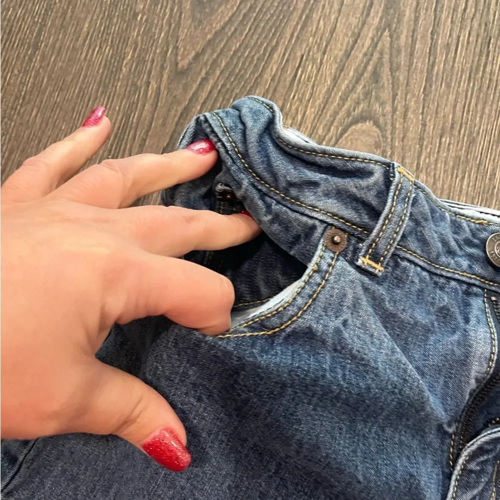 Lands' End Kids Medium Wash Cotton Straight Leg Jeans Size 12